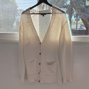 Women's Cream Button-Front Knit Cardigan Sweater
